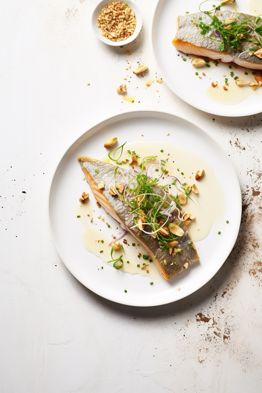 Preparing Keto Hazelnut and Chive Crusted Trout