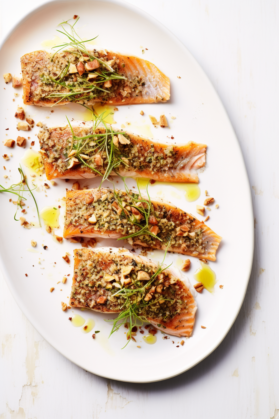 Keto Hazelnut and Chive Crusted Trout