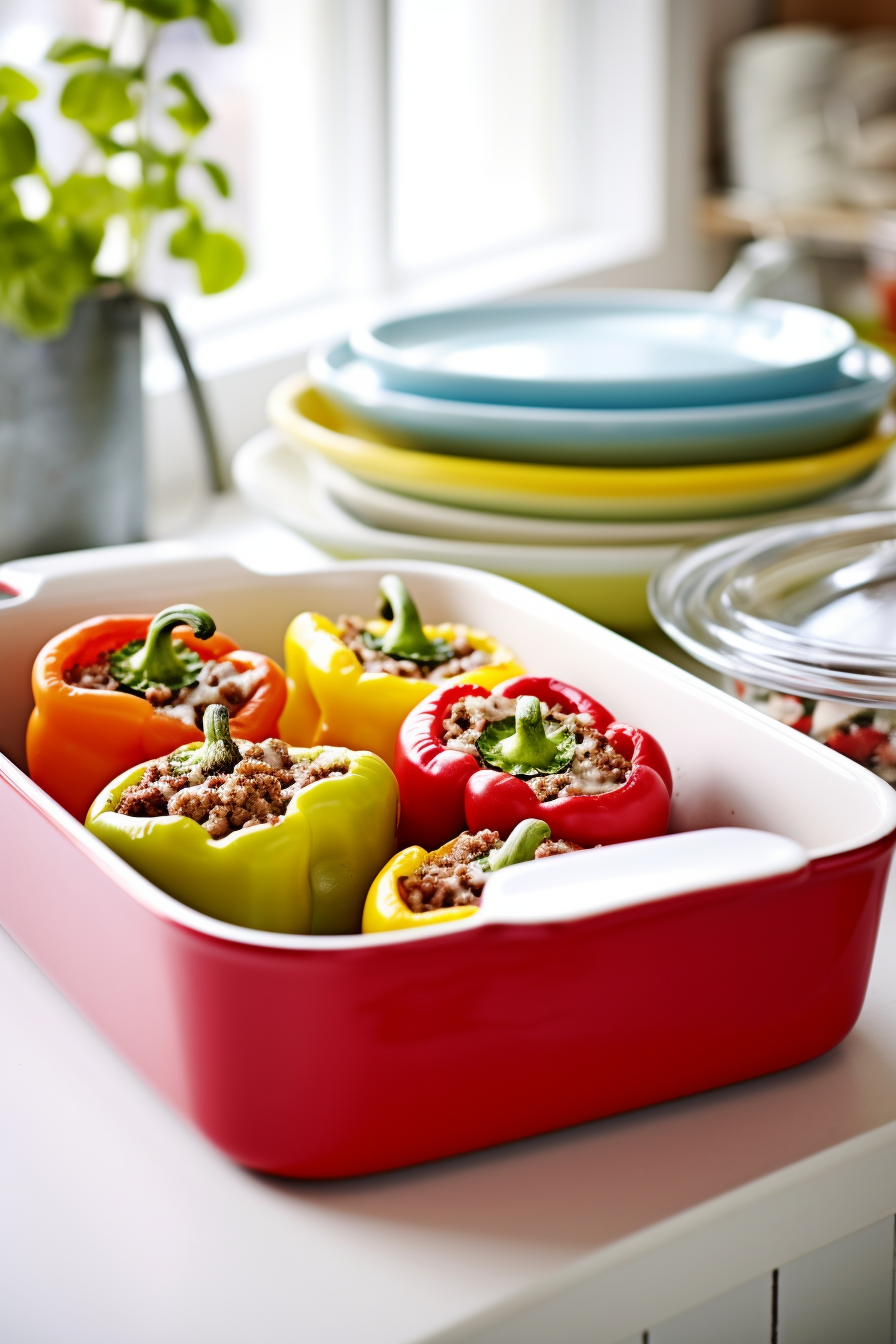 Keto Italian Stuffed Peppers Ready to Serve