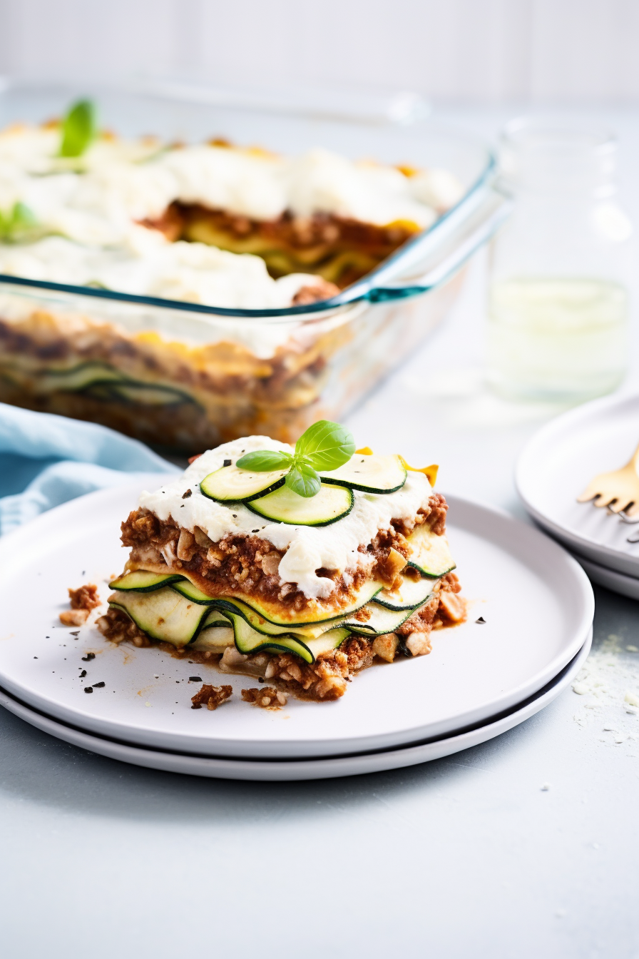 Layering Keto Lasagna with Zucchini Sheets