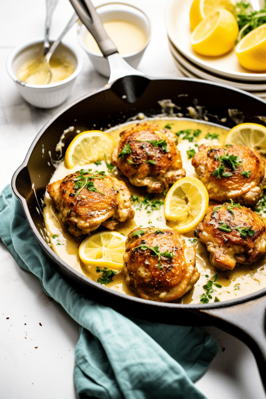 Keto Lemon Butter Chicken Thighs Ready to Serve