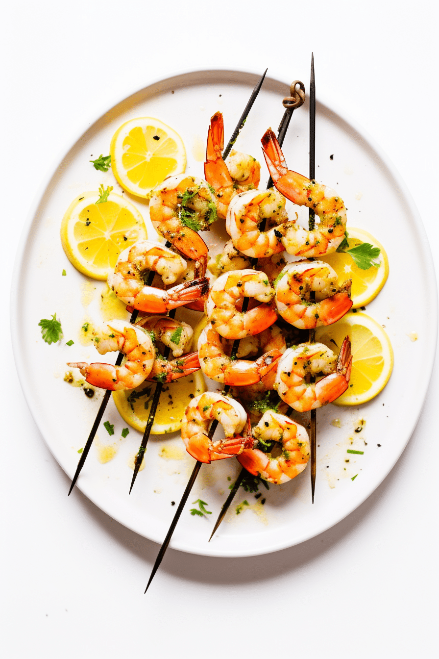 Keto Lemon Garlic Shrimp Skewers