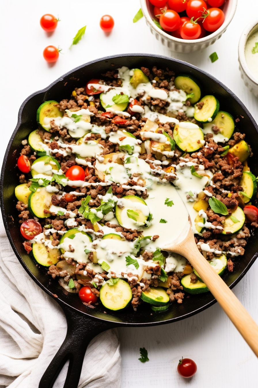 Keto Mexican Zucchini and Ground Beef Skillet