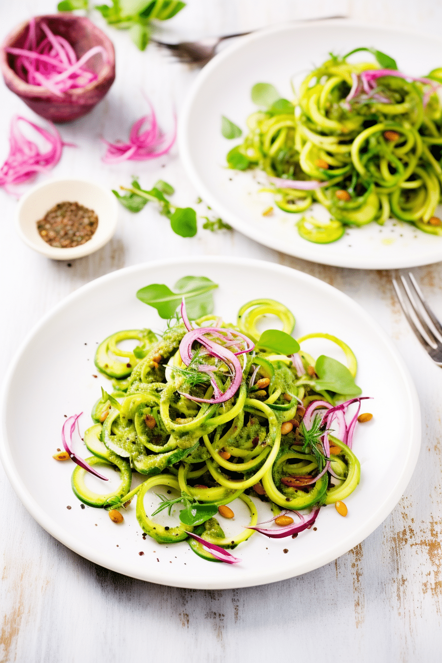 Keto Mint and Pea Zucchini Noodle Salad