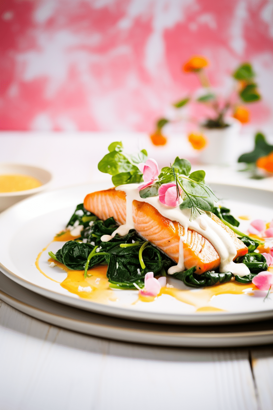 Final Keto Pan-Seared Salmon with Creamy Spinach Dish