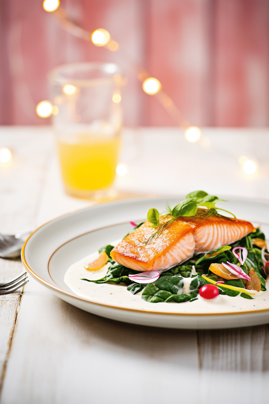Preparing Keto Pan-Seared Salmon with Creamy Spinach