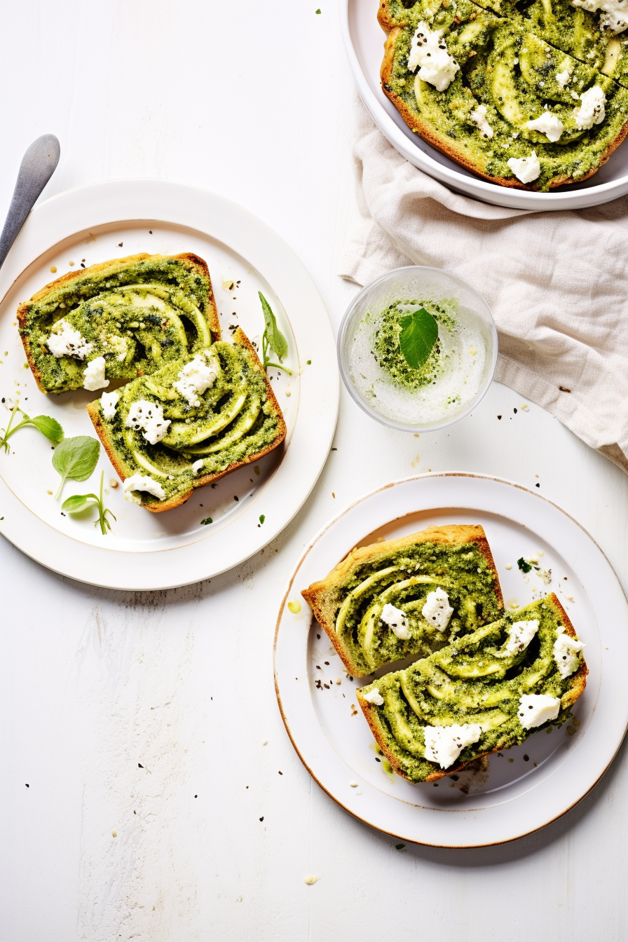 Keto Pesto and Feta Swirl Bread