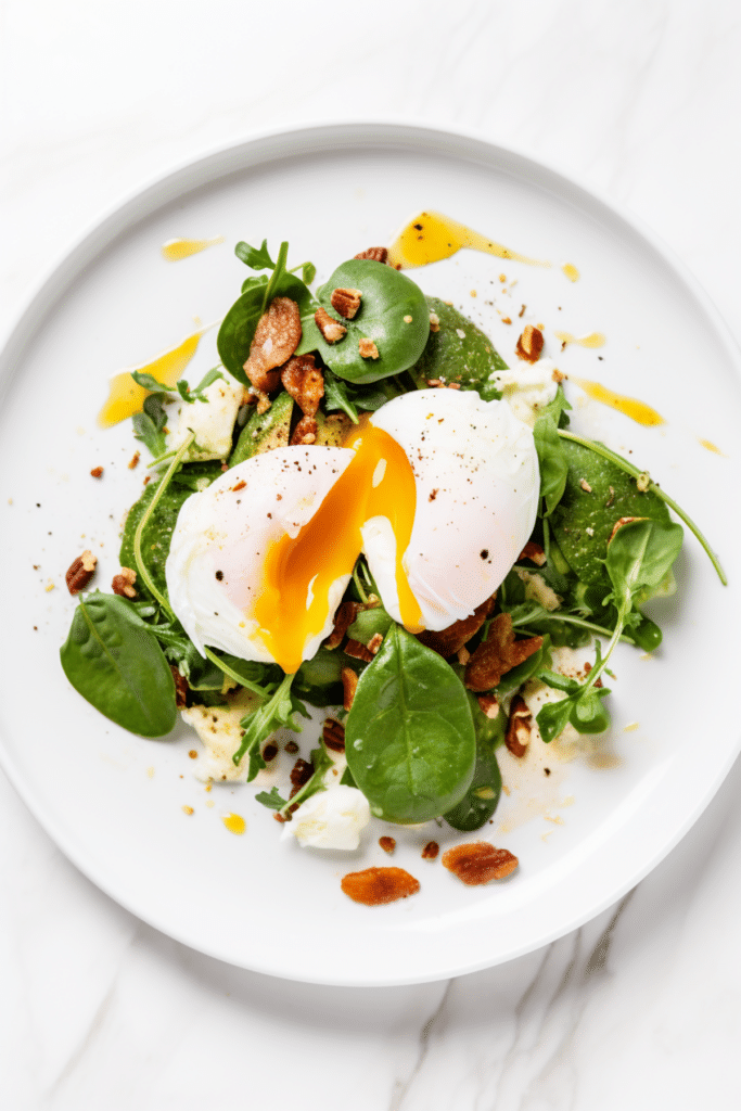 Keto Poached Egg and Spinach Salad_001