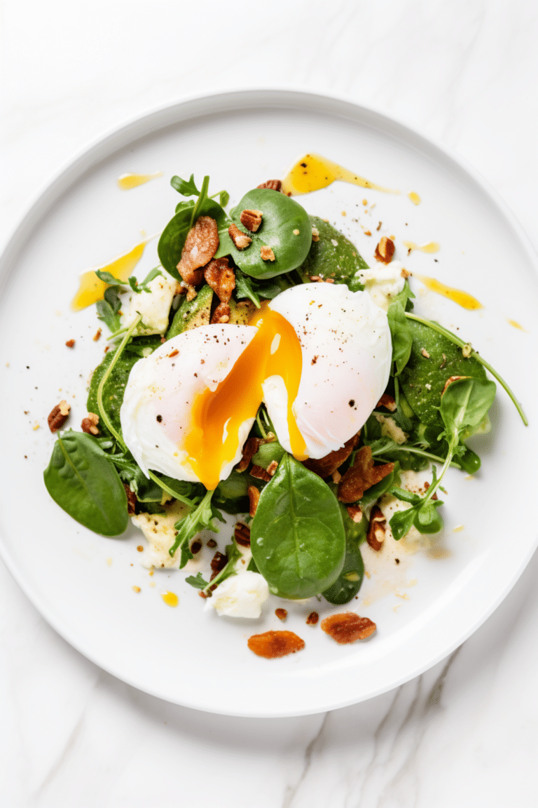 Keto Poached Egg and Spinach Salad_001