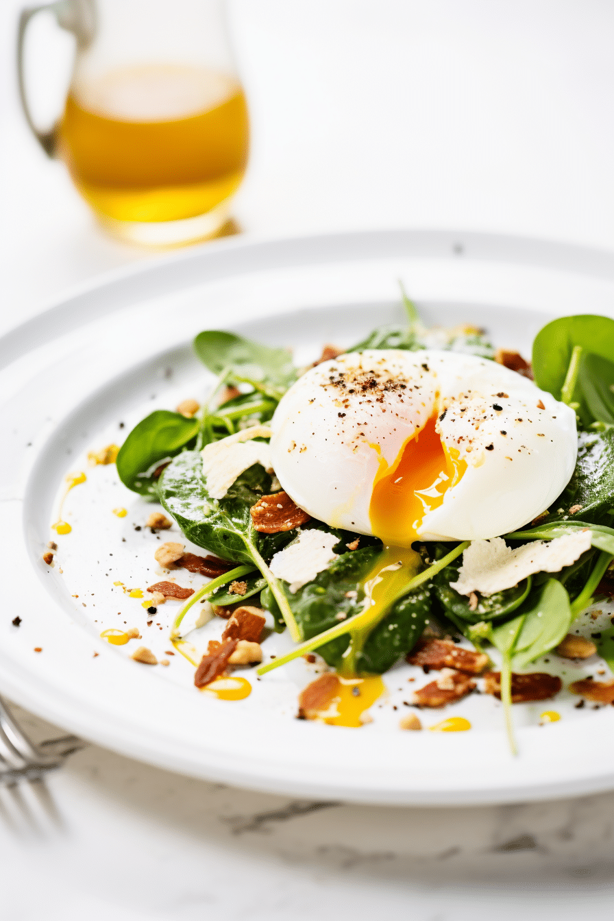 Keto Poached Egg and Spinach Salad
