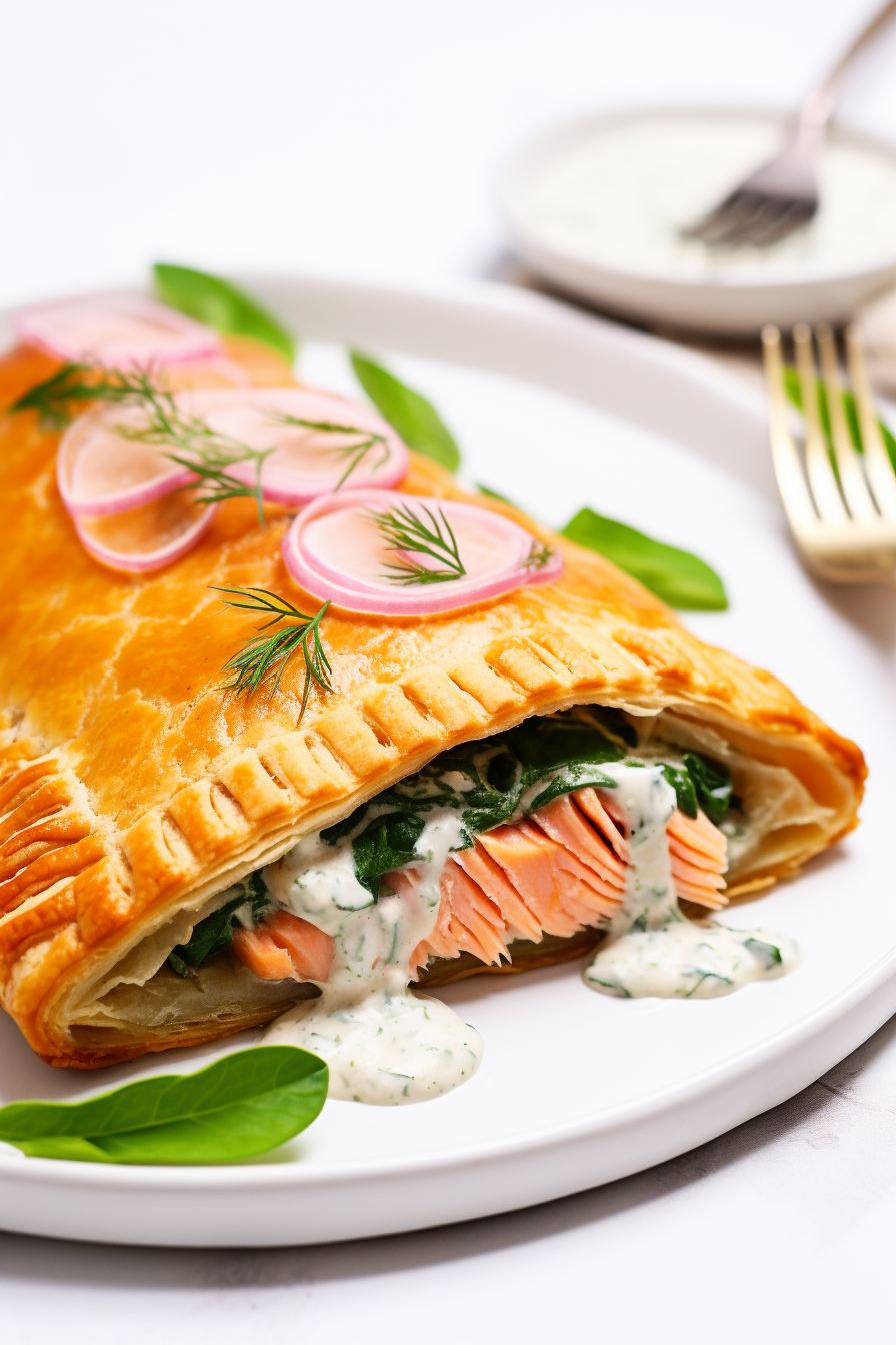 Keto Salmon Wellington Baked