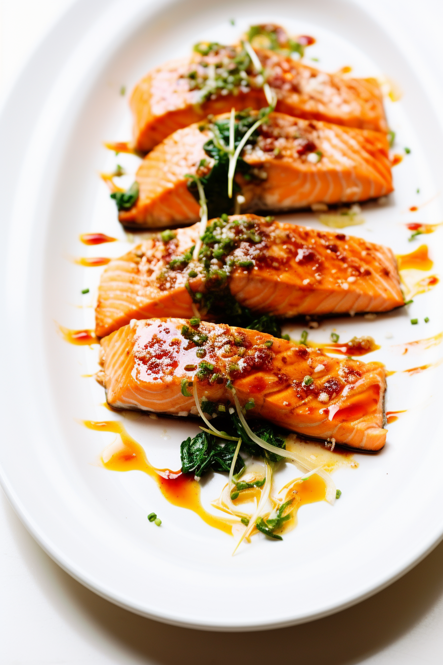Keto Salmon with Roasted Red Pepper Sauce Ready to Serve