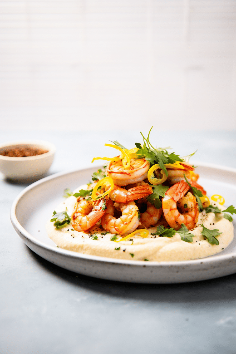 Keto Shrimp and Cauliflower Grits