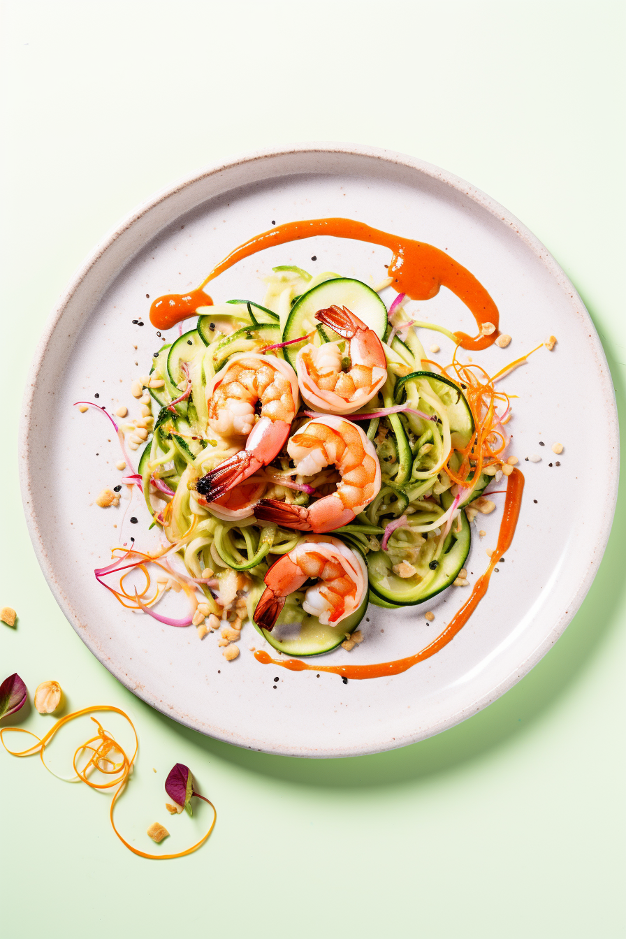 Keto Shrimp Pad Thai Close-up