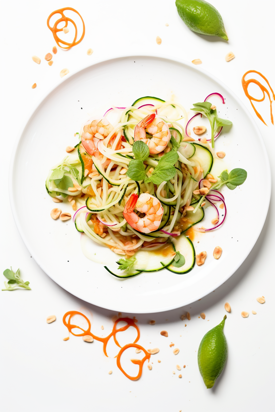 Preparing Keto Shrimp Pad Thai