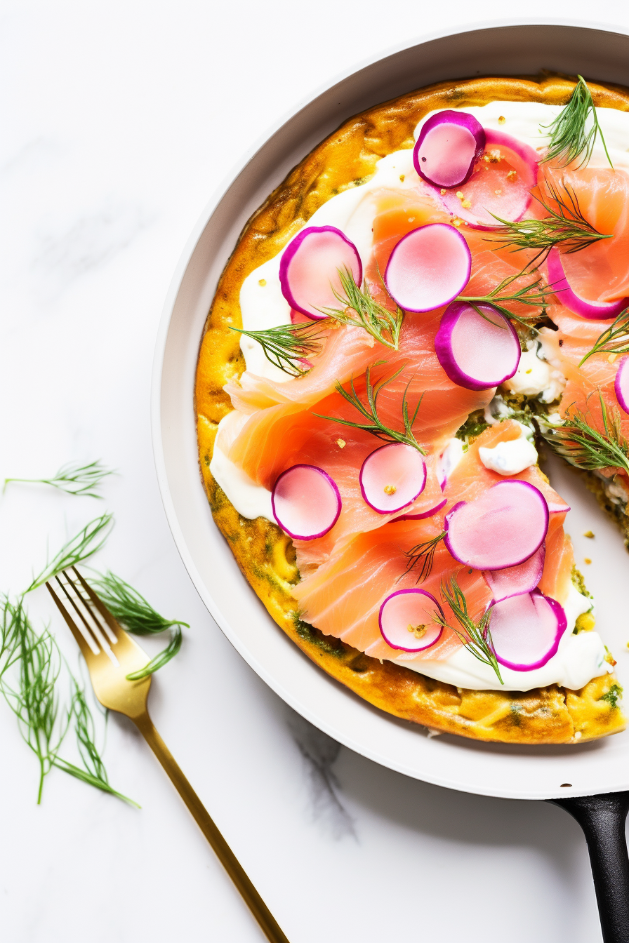 Keto Smoked Salmon Frittata Cooking