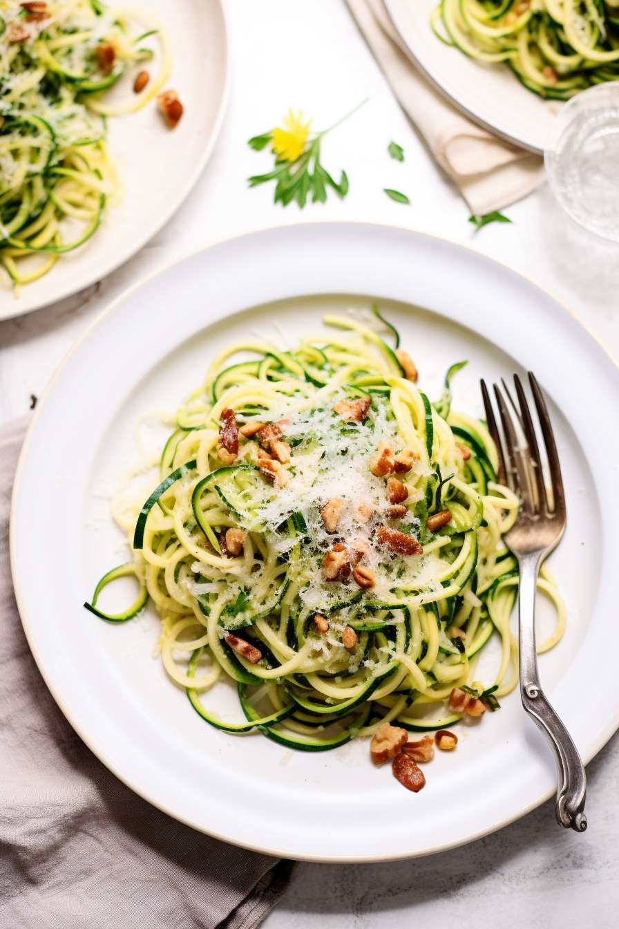 Keto Spaghetti Carbonara with Zucchini Noodles