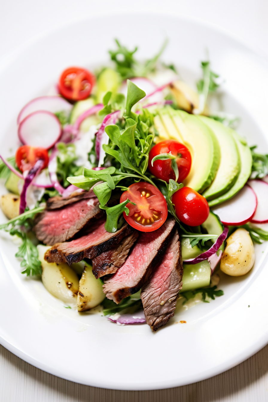 Preparing Keto Spicy Beef and Avocado Salad