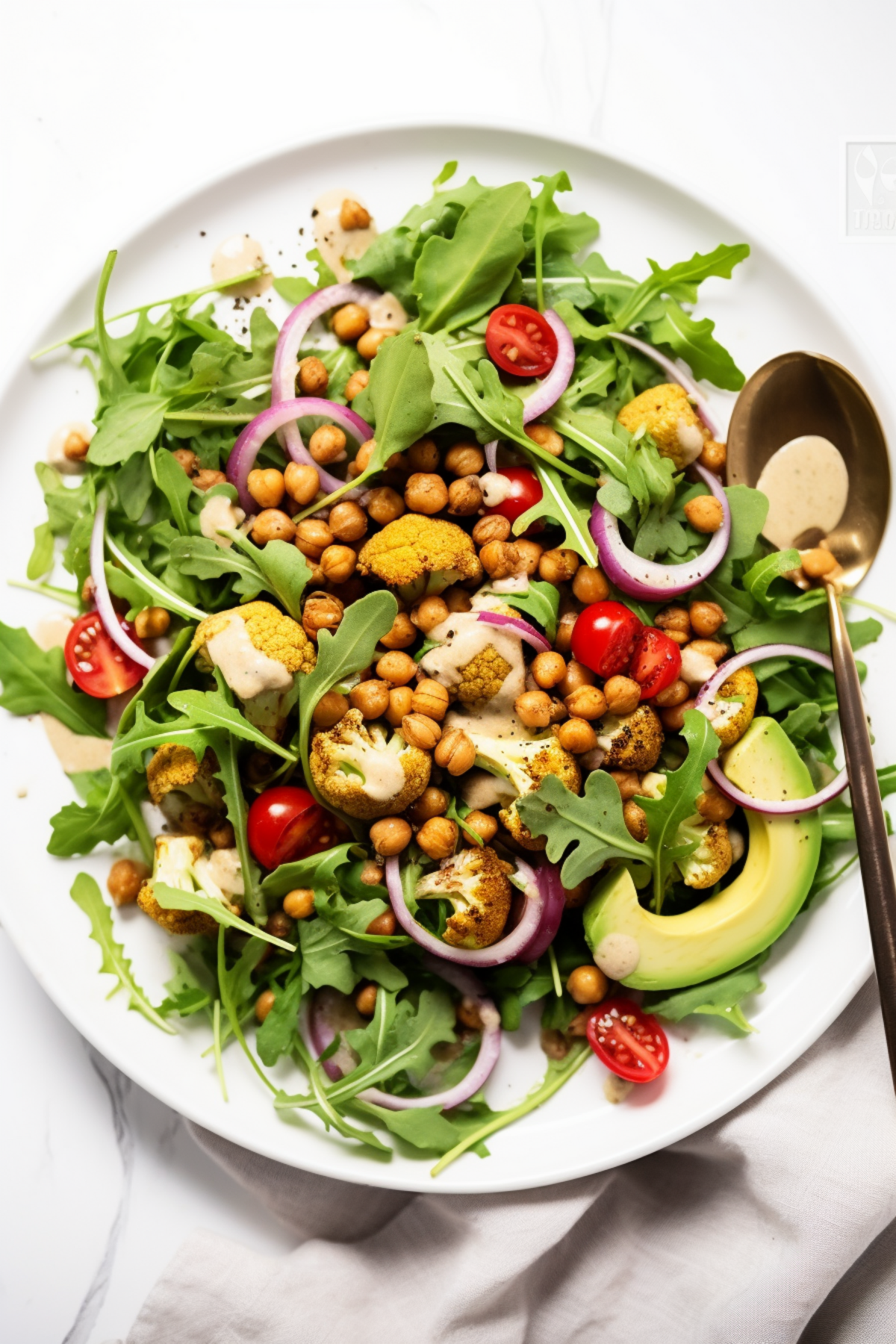 Keto Spicy Cauliflower and Chickpea Salad_001