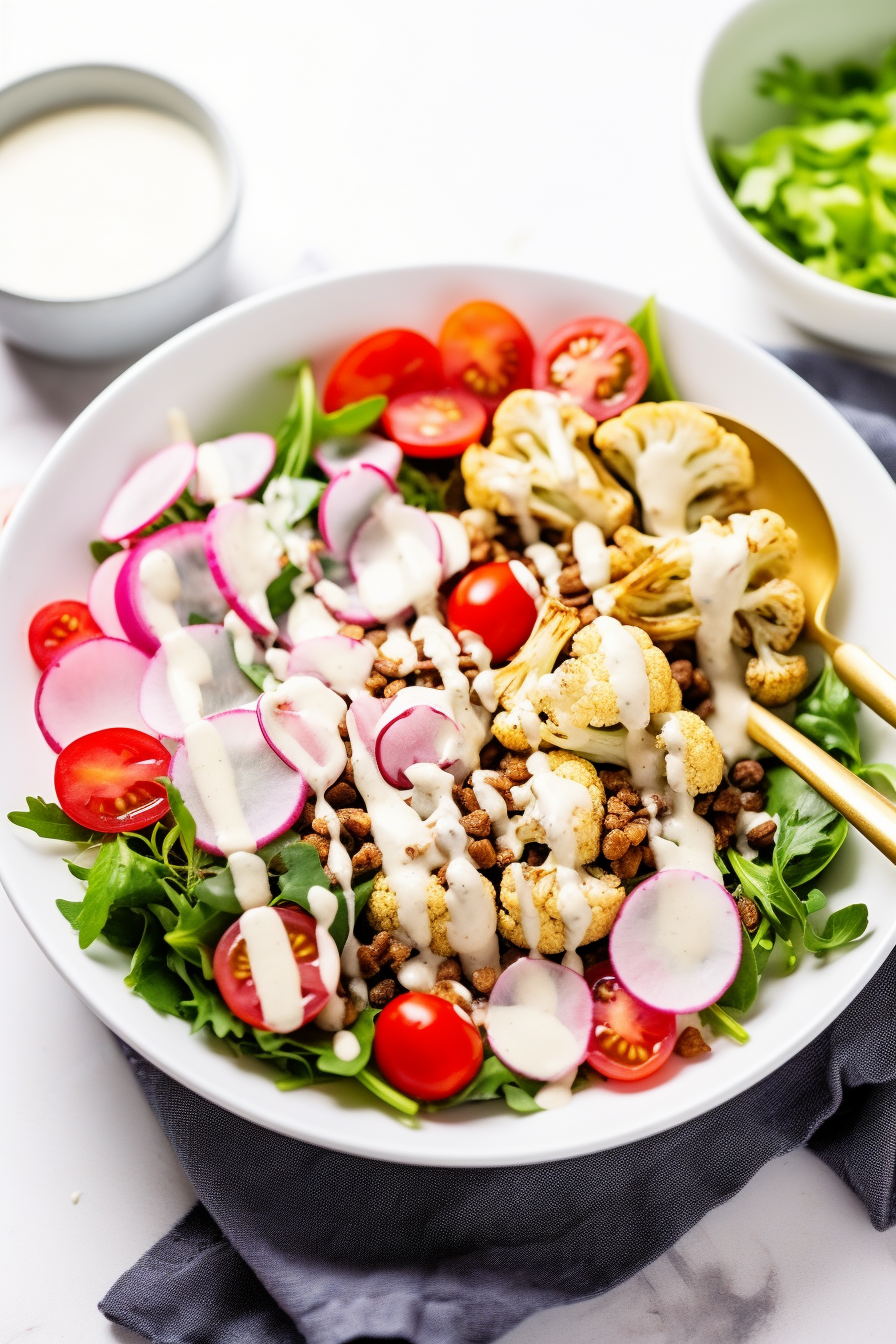 Keto Vegan Cauliflower Shawarma Bowl