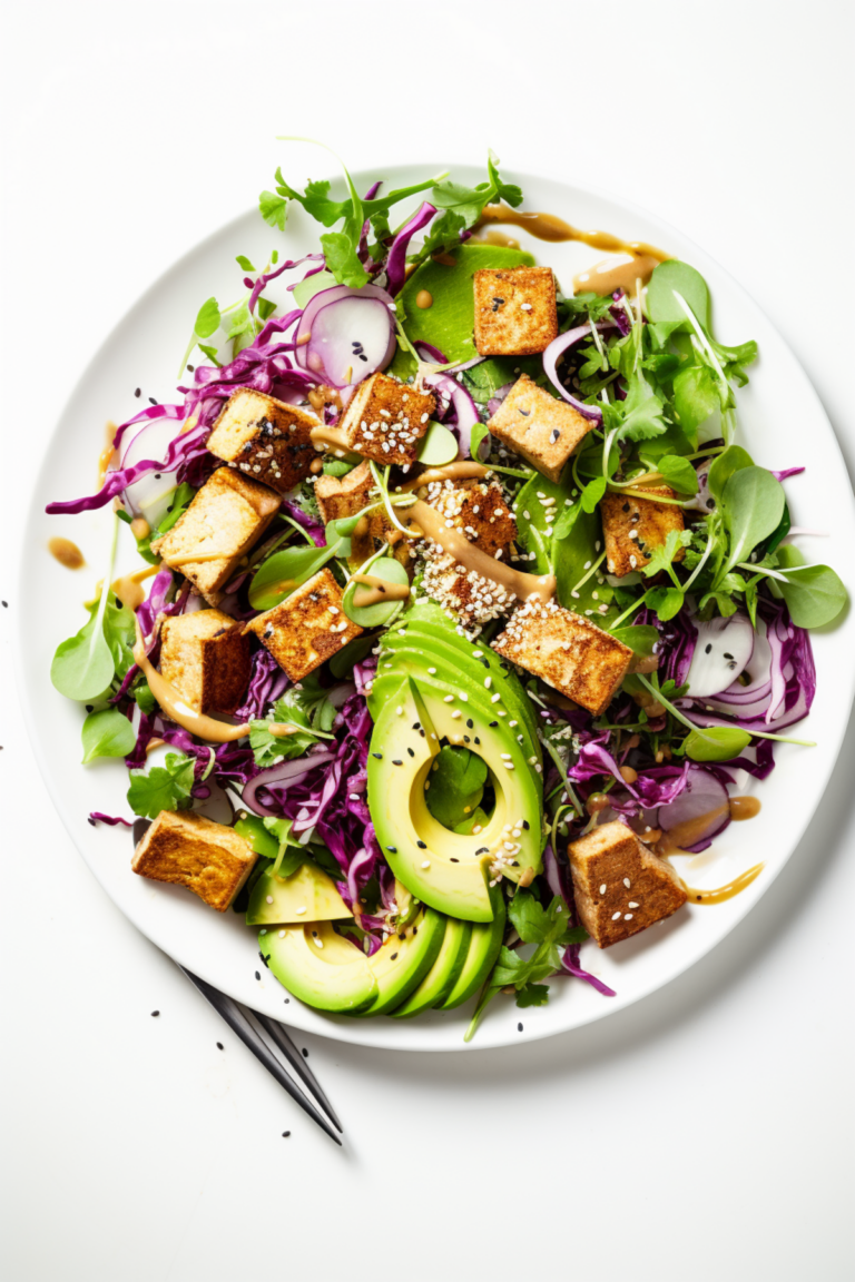 Keto Vegan Ginger Sesame Tofu Bowl_001