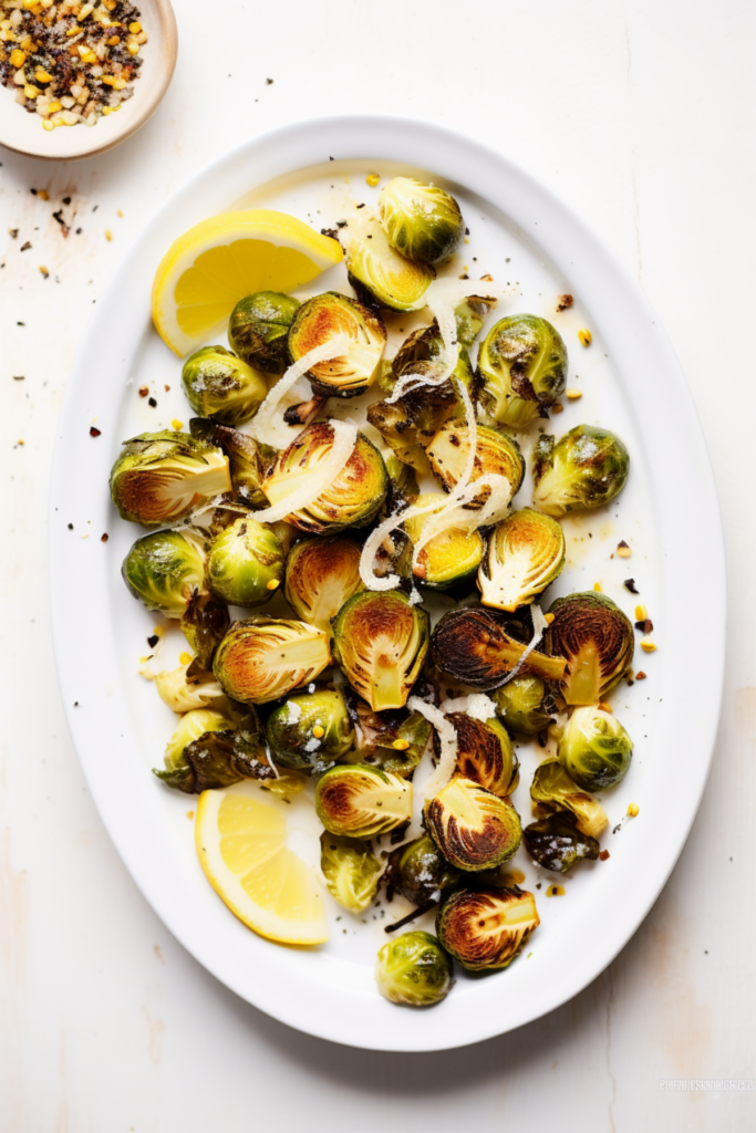 Keto Vegan Lemon Garlic Roasted Brussels Sprouts_001