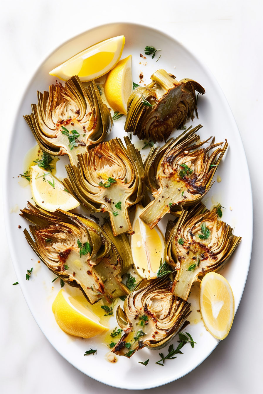 Preparing Keto Vegan Lemon Herb Roasted Artichokes