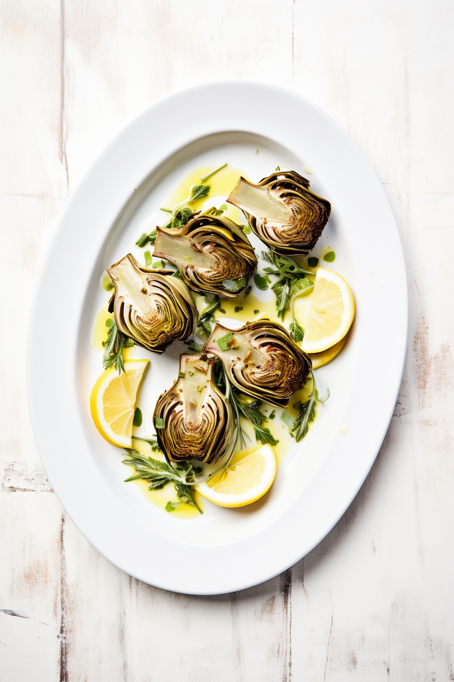 Keto Vegan Lemon Herb Roasted Artichokes