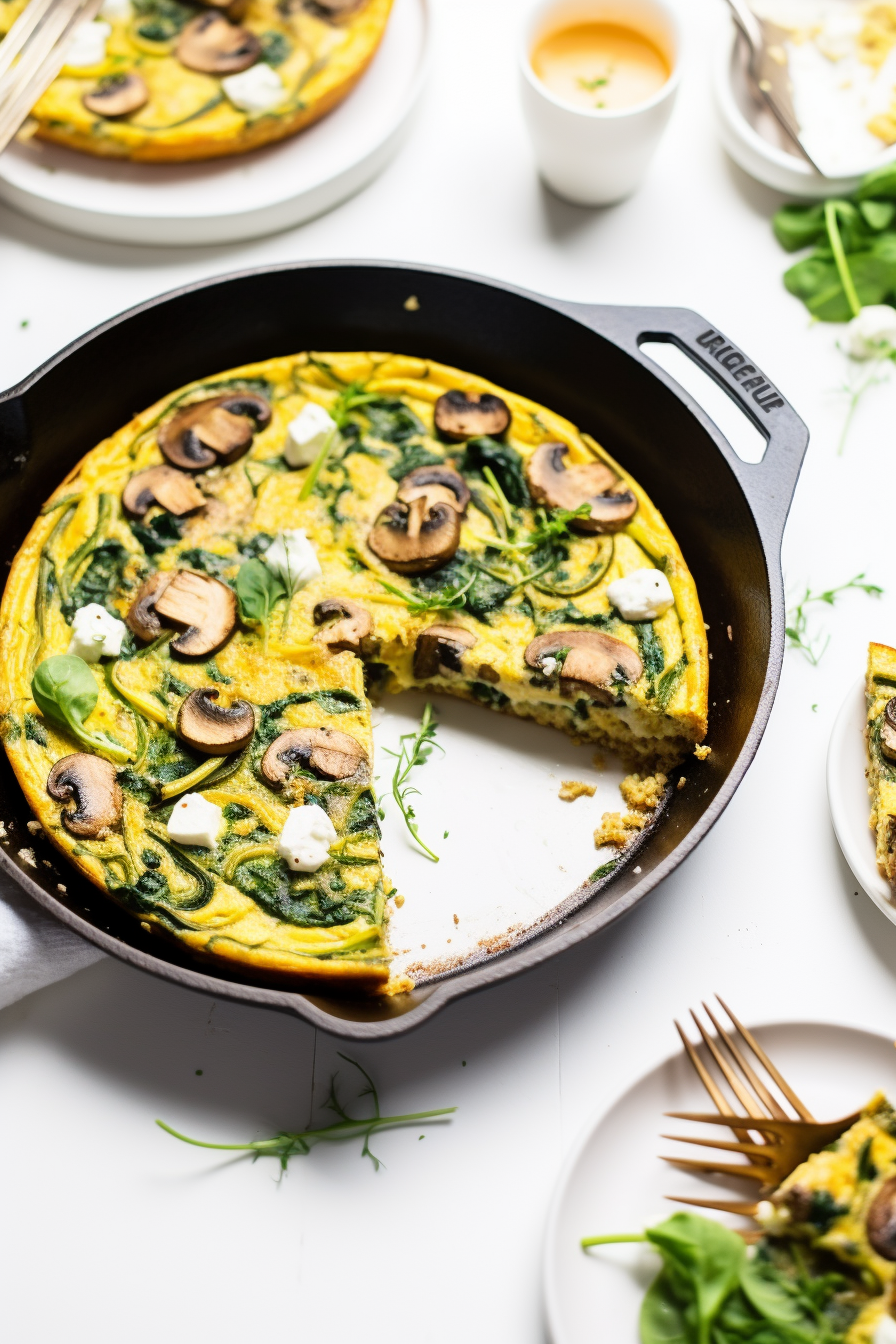 Keto Vegan Mushroom and Spinach Frittata