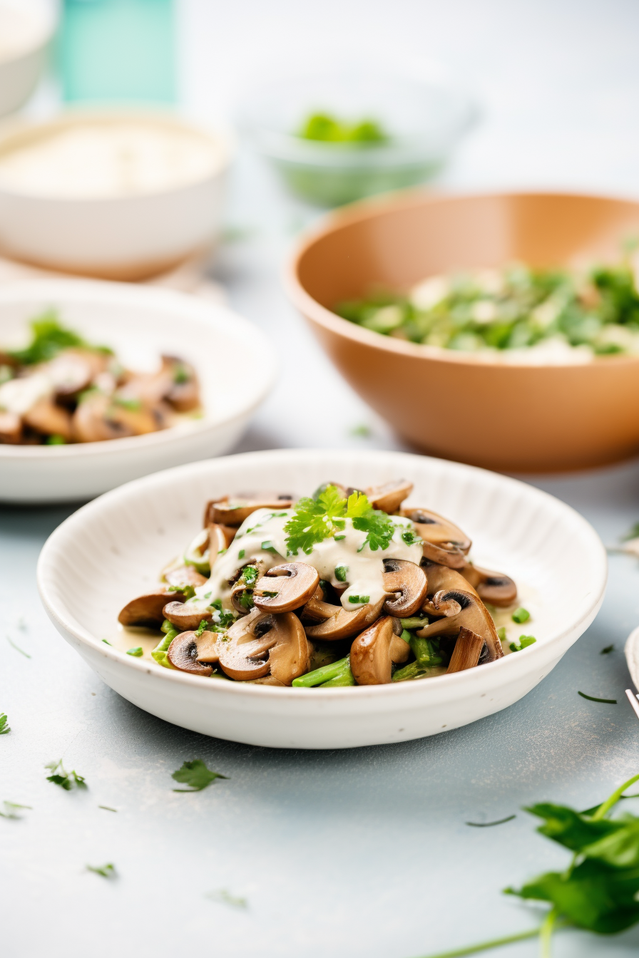 Keto Vegan Mushroom Stroganoff Cooking