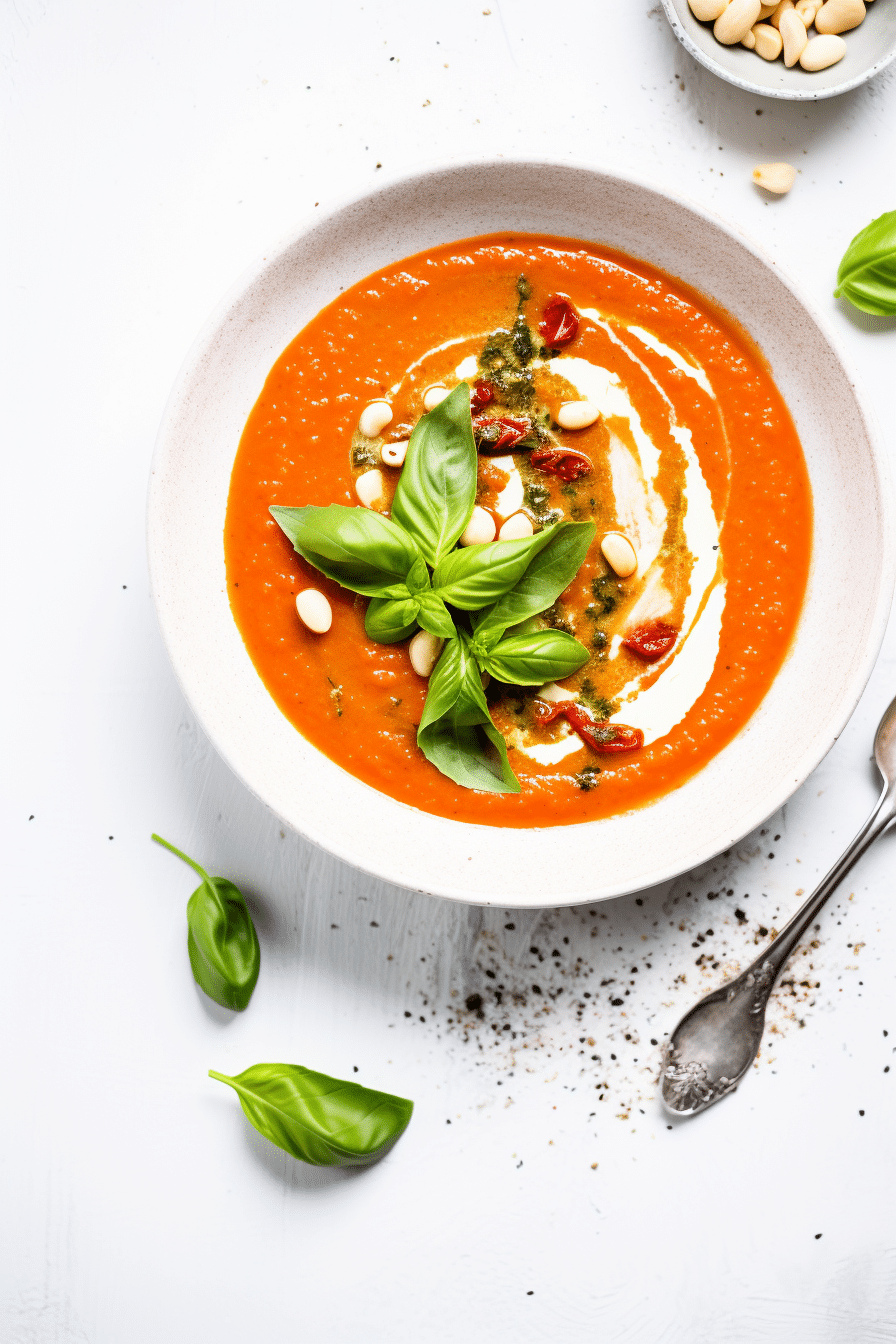 Ingredients for Keto Vegan Roasted Red Pepper and Macadamia Soup