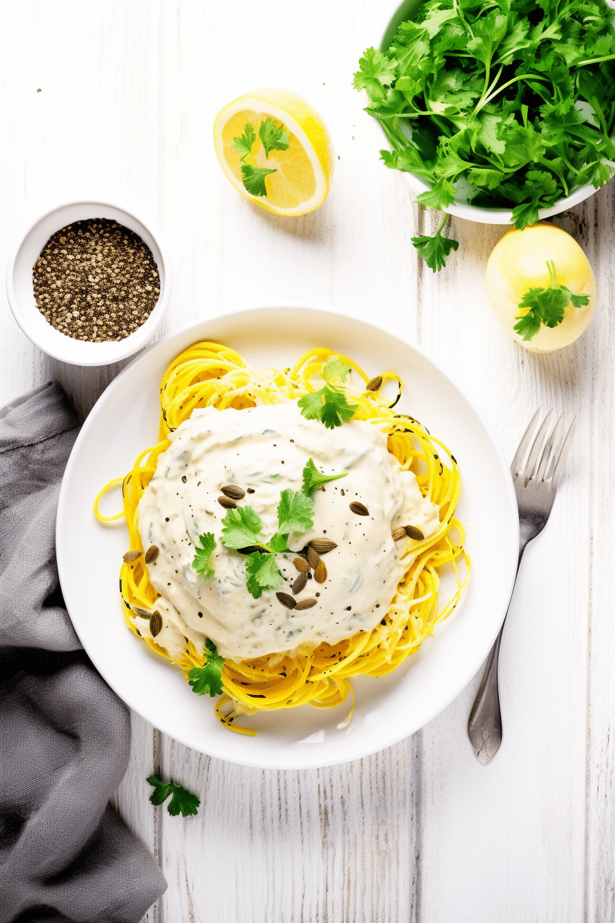 Ingredients for Keto Vegan Spaghetti Squash Alfredo