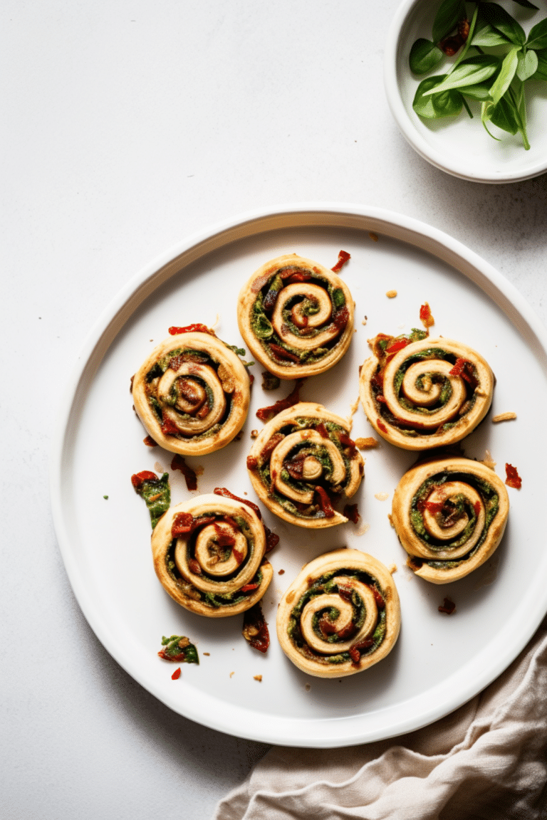 Keto Vegan Sun-Dried Tomato and Basil Pinwheels_001