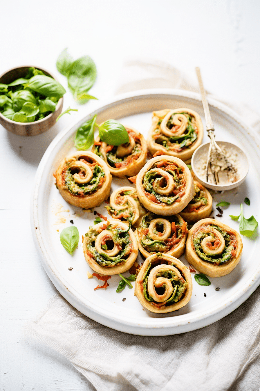 Keto Vegan Sun-Dried Tomato and Basil Pinwheels