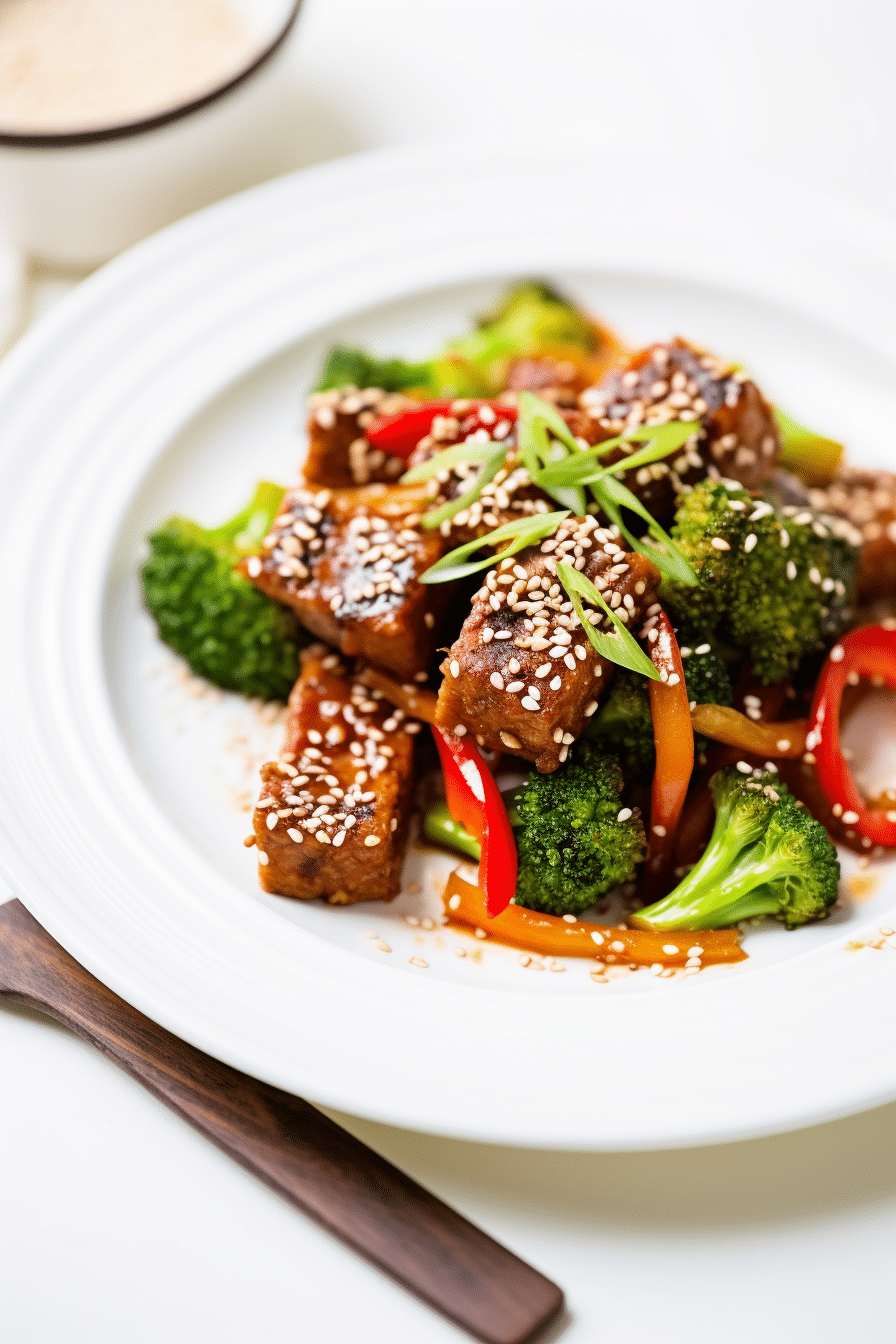 Preparing Keto Vegan Teriyaki Tempeh Stir-Fry