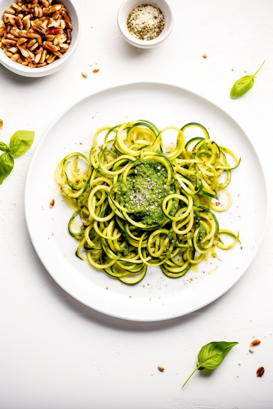 Keto Vegan Zucchini Noodles with Walnut Pesto