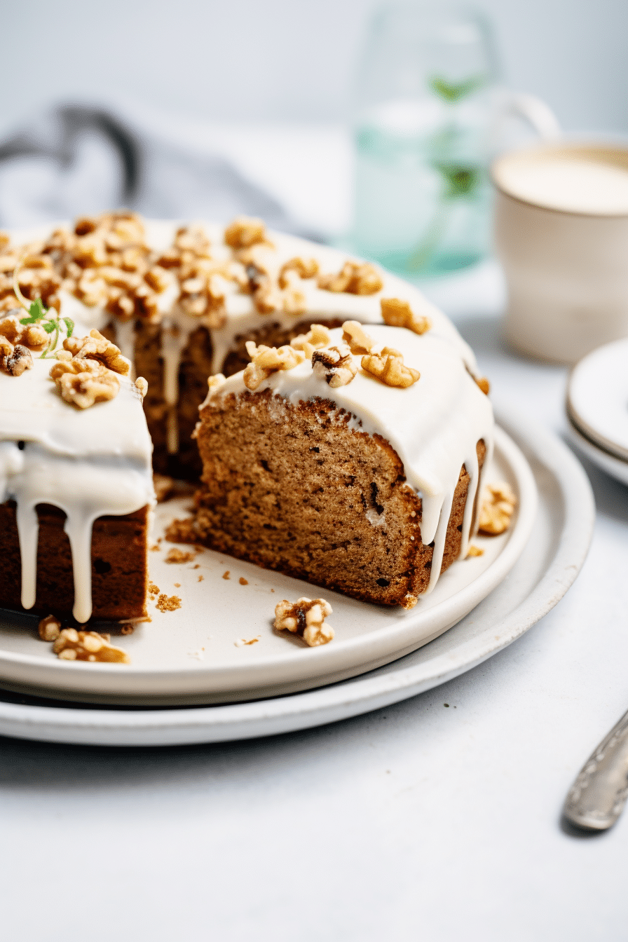 Keto Walnut and Coffee Cake Slice