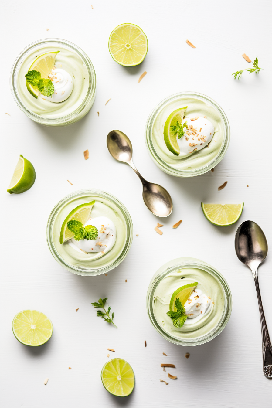 Avocado Mousse Garnished with Lime