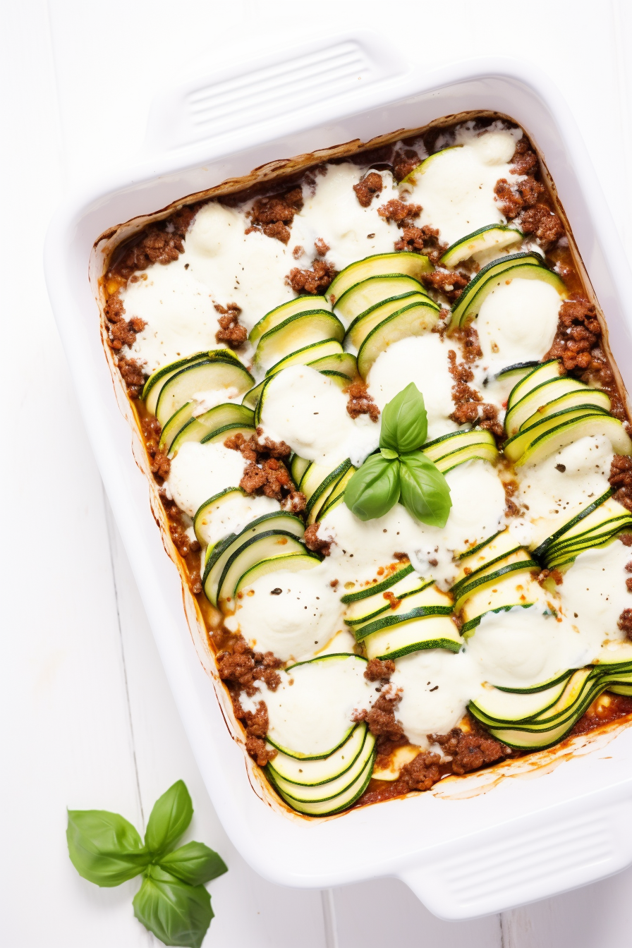 Layering Keto Zucchini Lasagna