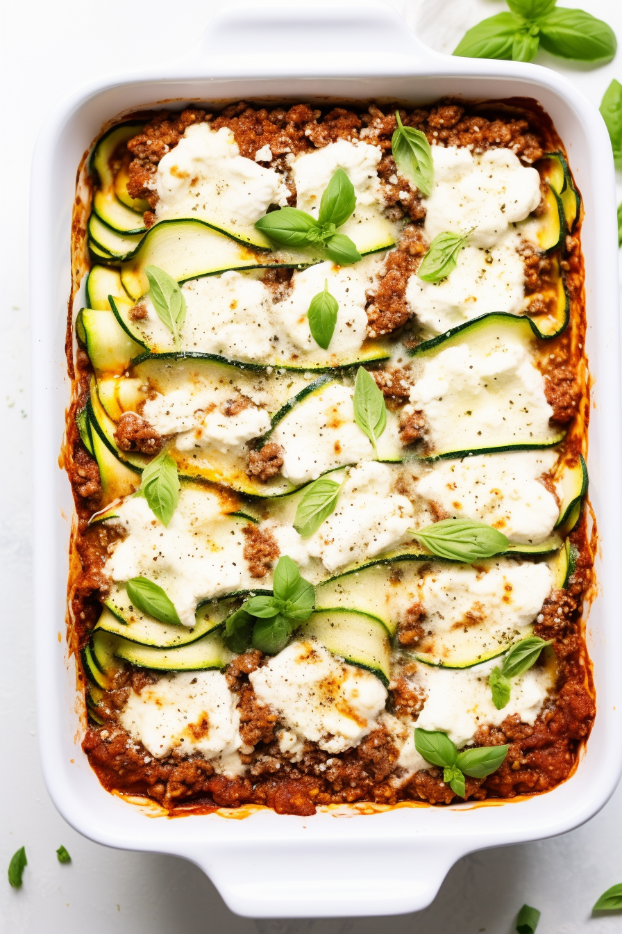 Keto Zucchini Lasagna with Ground Beef