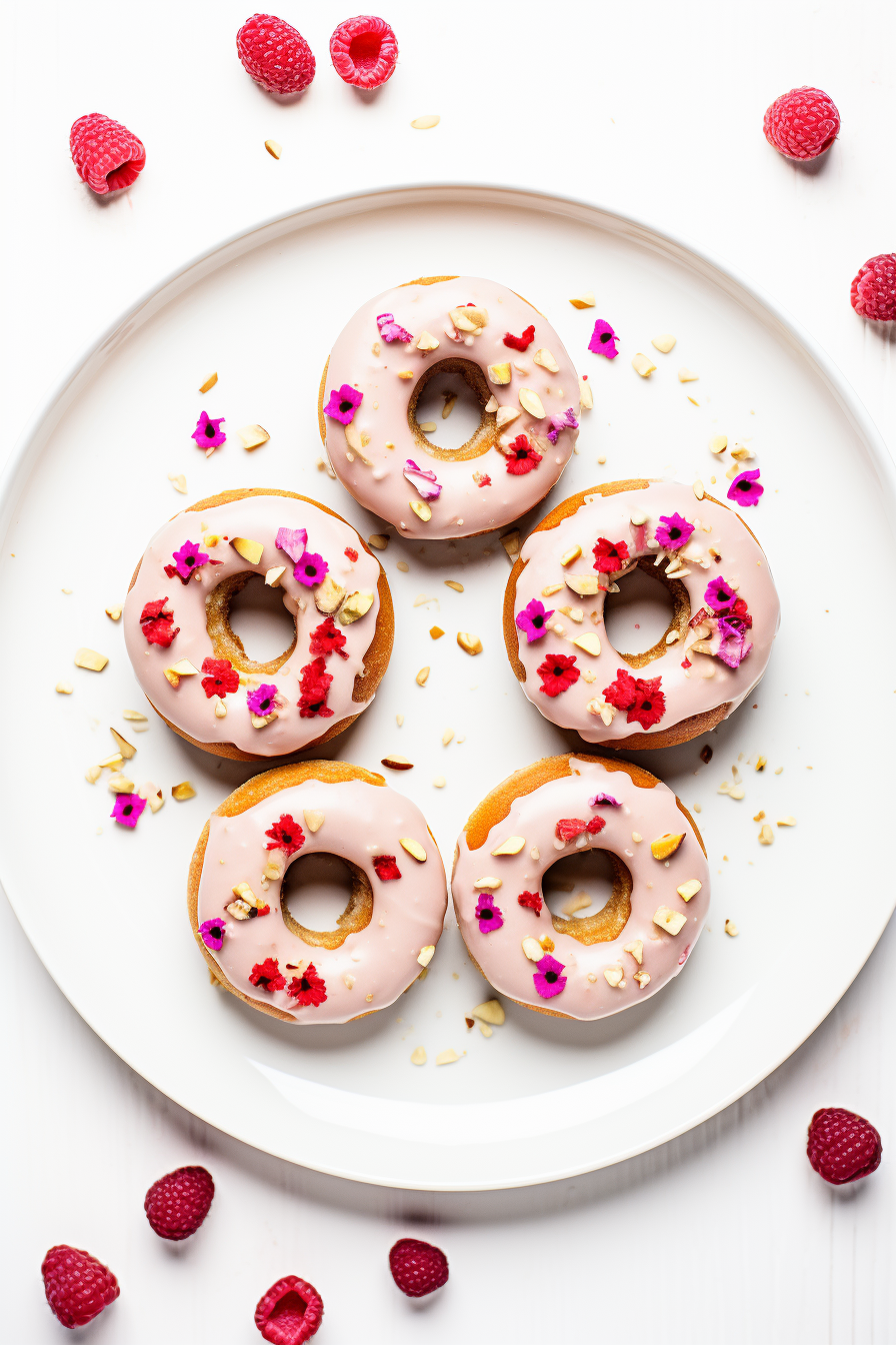 Glazed Keto Raspberry Donuts