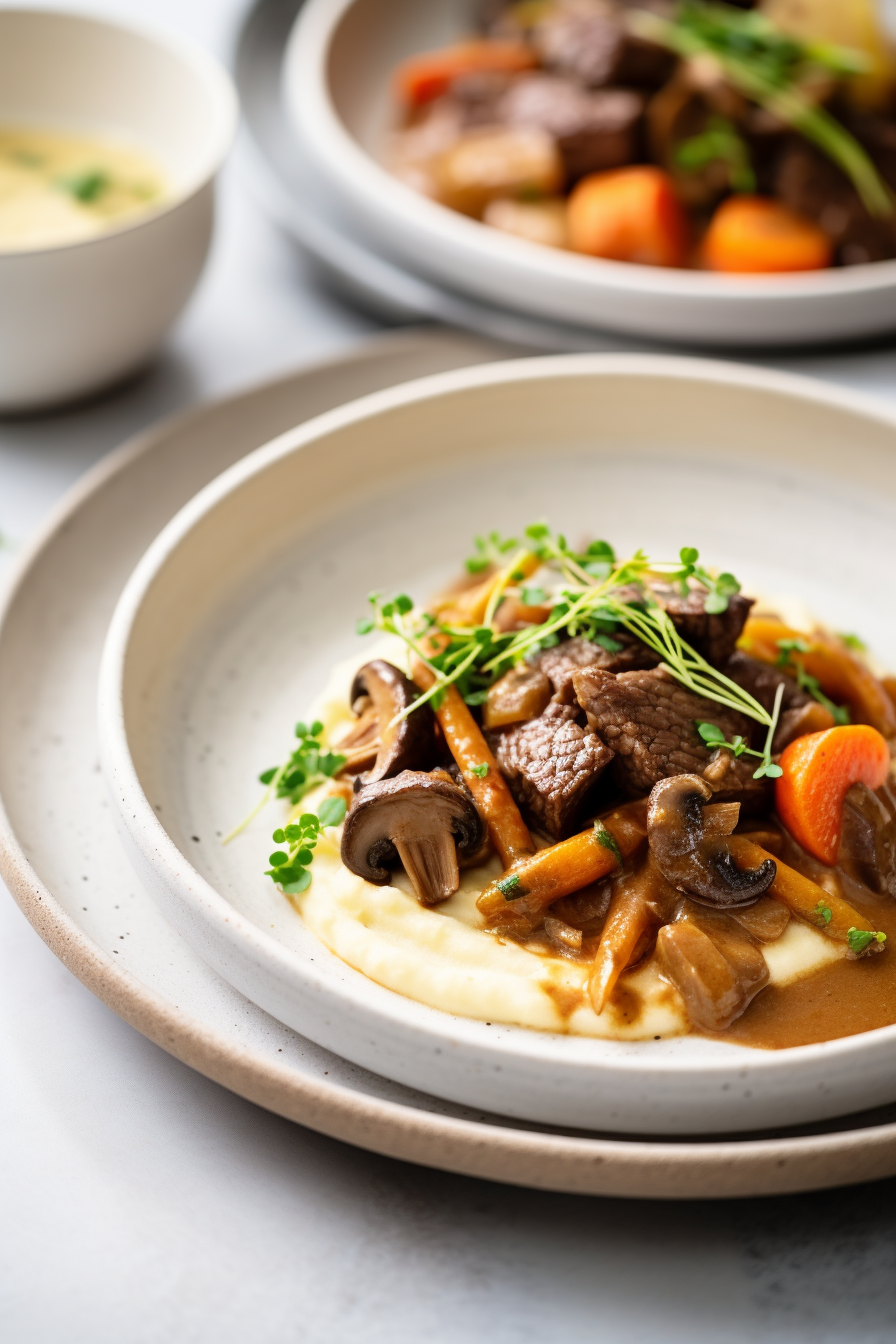 Low-Carb Beef Bourguignon with Cauliflower Mash