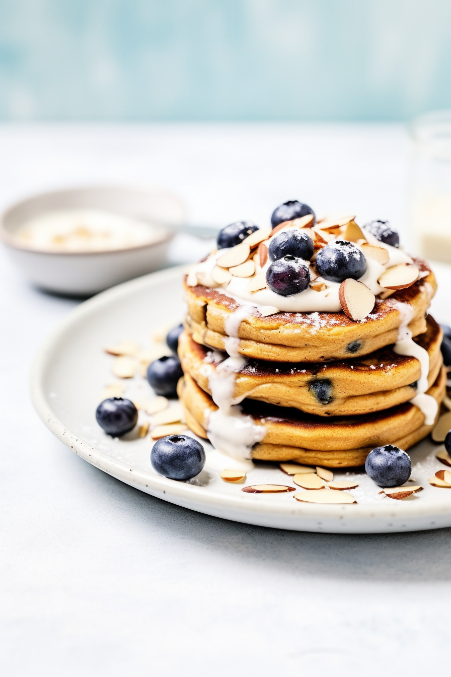 Cooking Low-Carb Blueberry Cream Cheese Pancakes