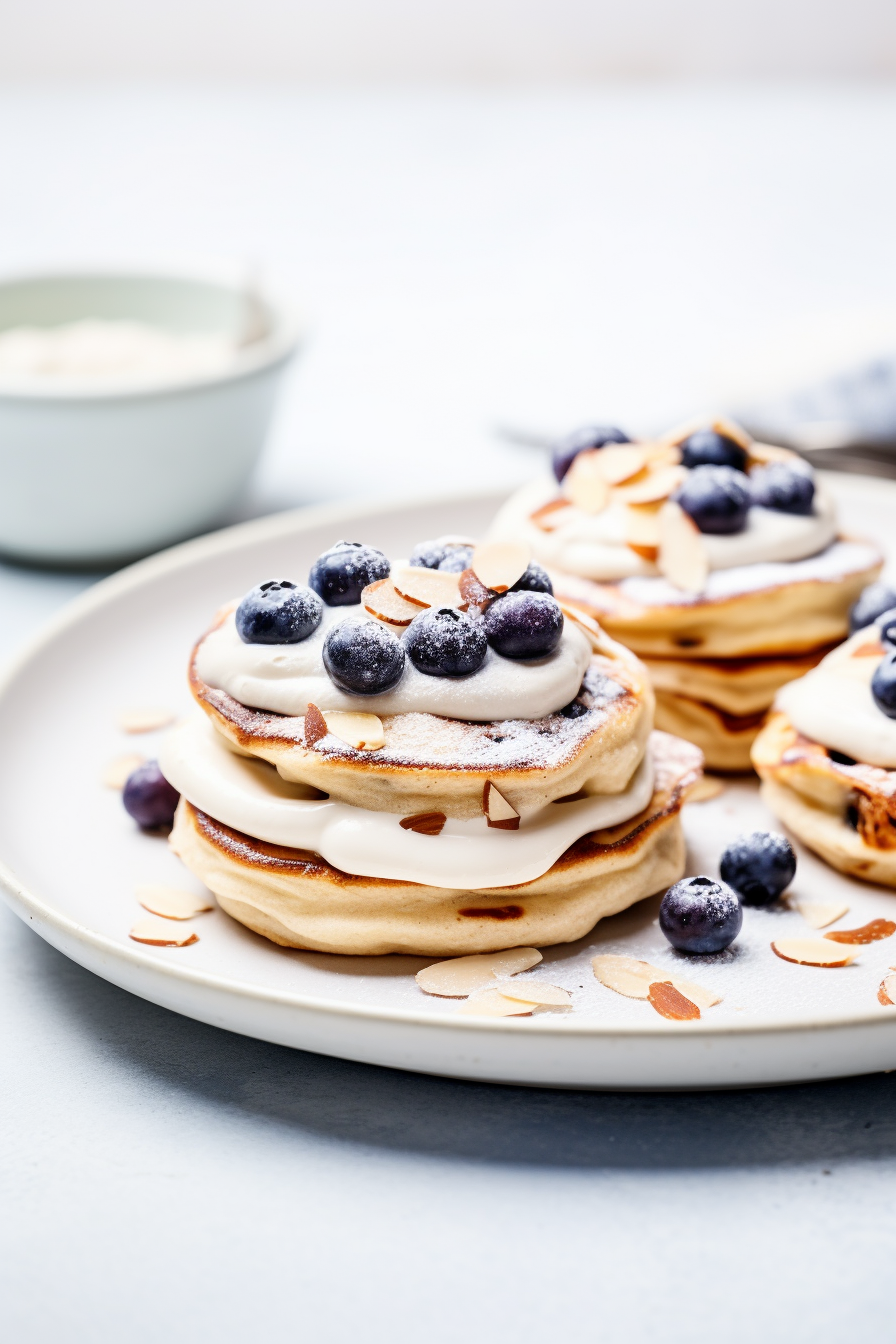 Ingredients for Low-Carb Blueberry Cream Cheese Pancakes
