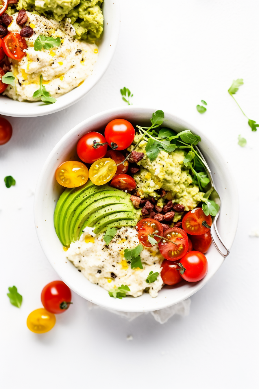 Ingredients for Low-Carb Breakfast Burrito Bowl
