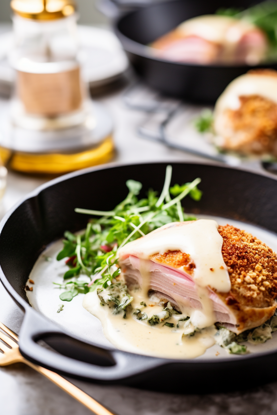 Low-Carb Chicken Cordon Bleu Finished Dish