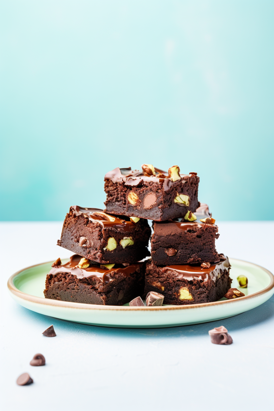 Low-Carb Chocolate Avocado Brownies Ready to Serve