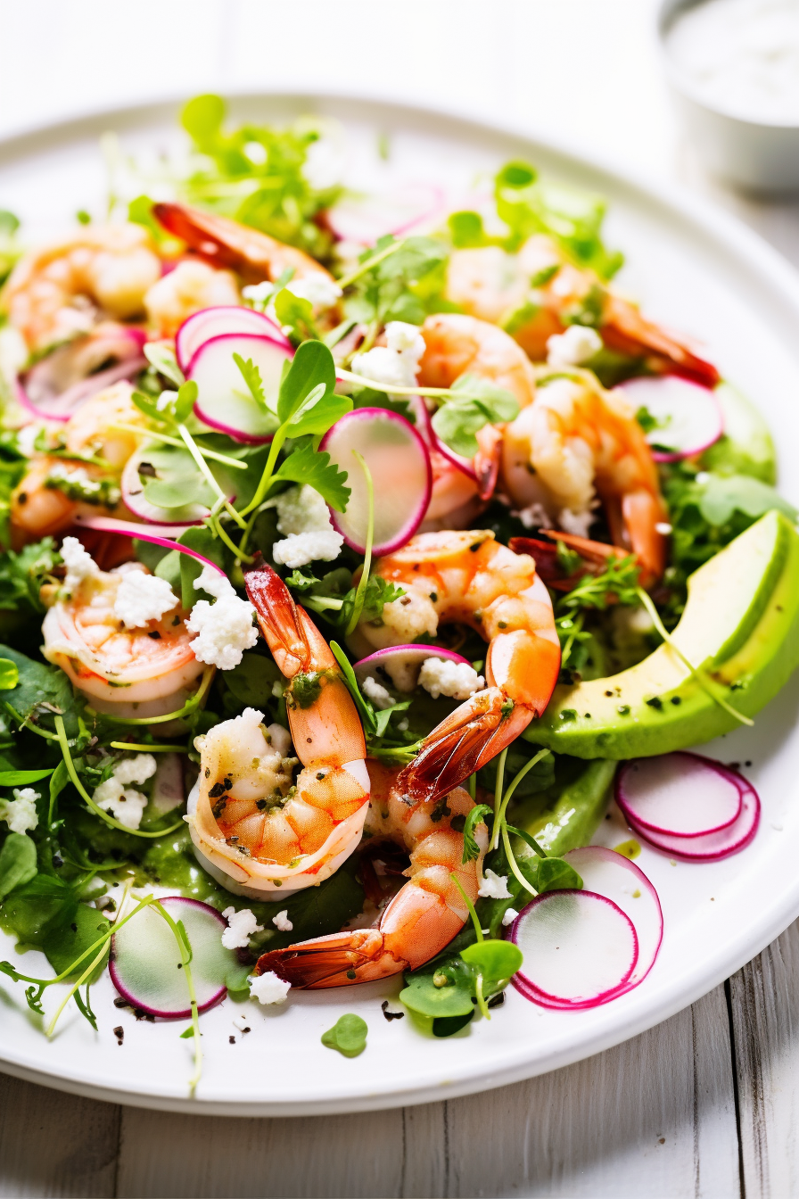 Cilantro Lime Shrimp Salad ready to serve