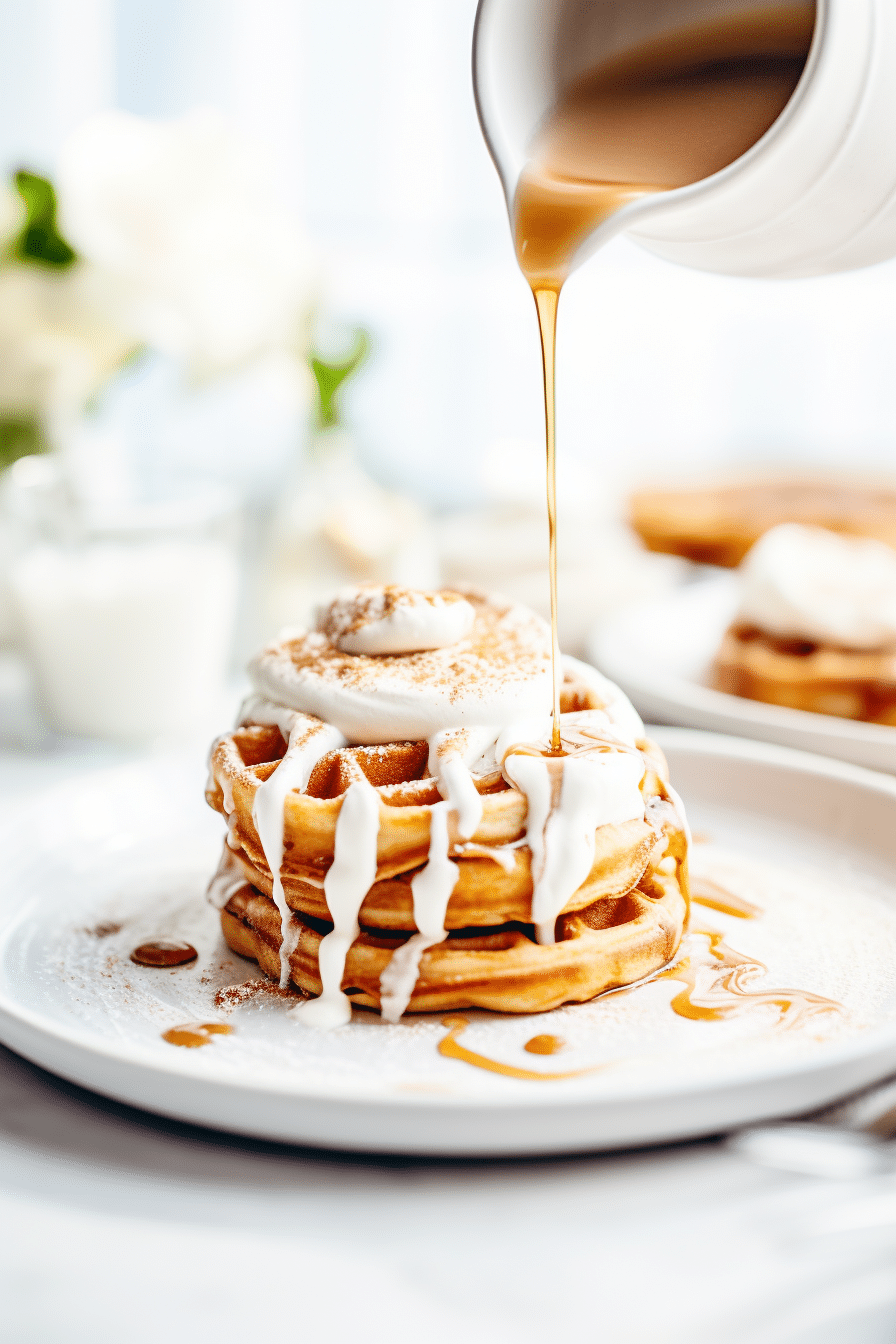 Cooking Low-Carb Cinnamon Roll Waffles