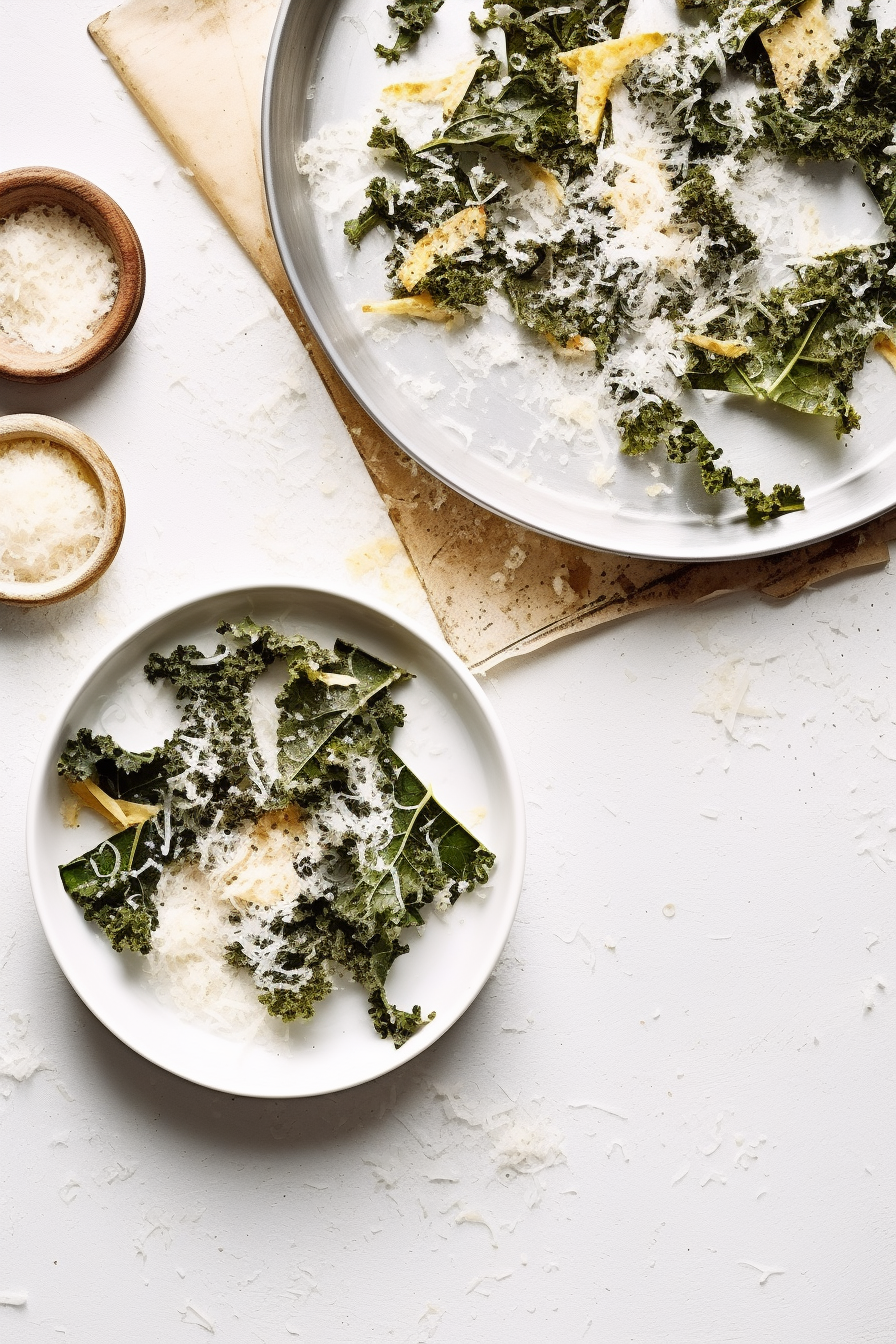 Ingredients for Low-Carb Garlic and Parmesan Kale Chips